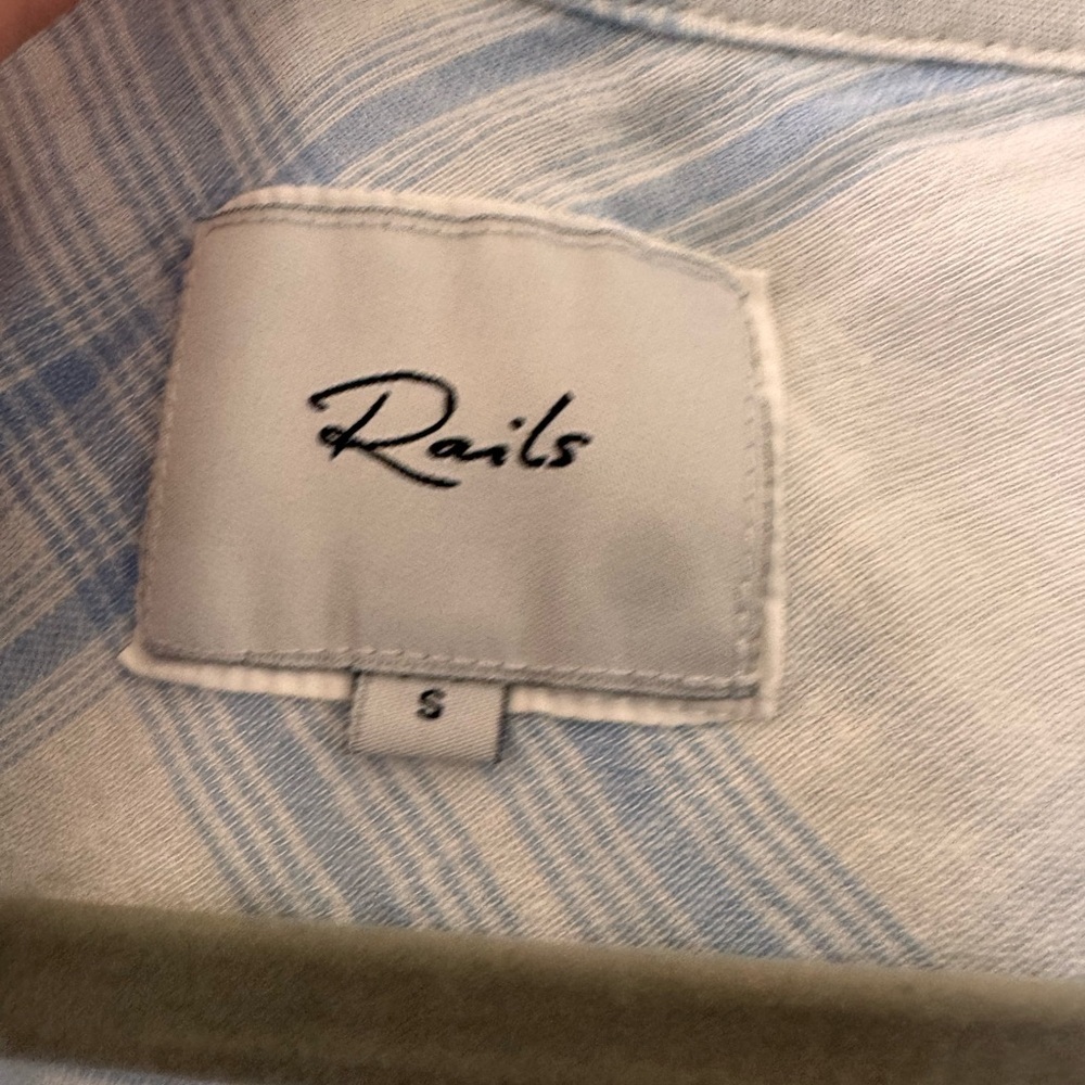 Rails Liam Plaid Chambray Shirt, size S - Picture 3 of 9